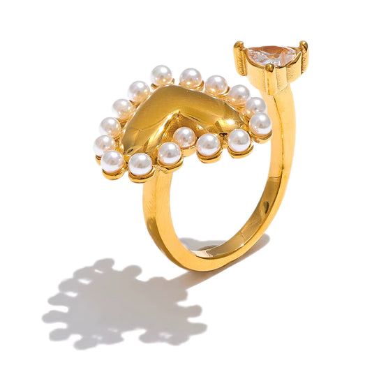 Cupid Pearl Open Ring